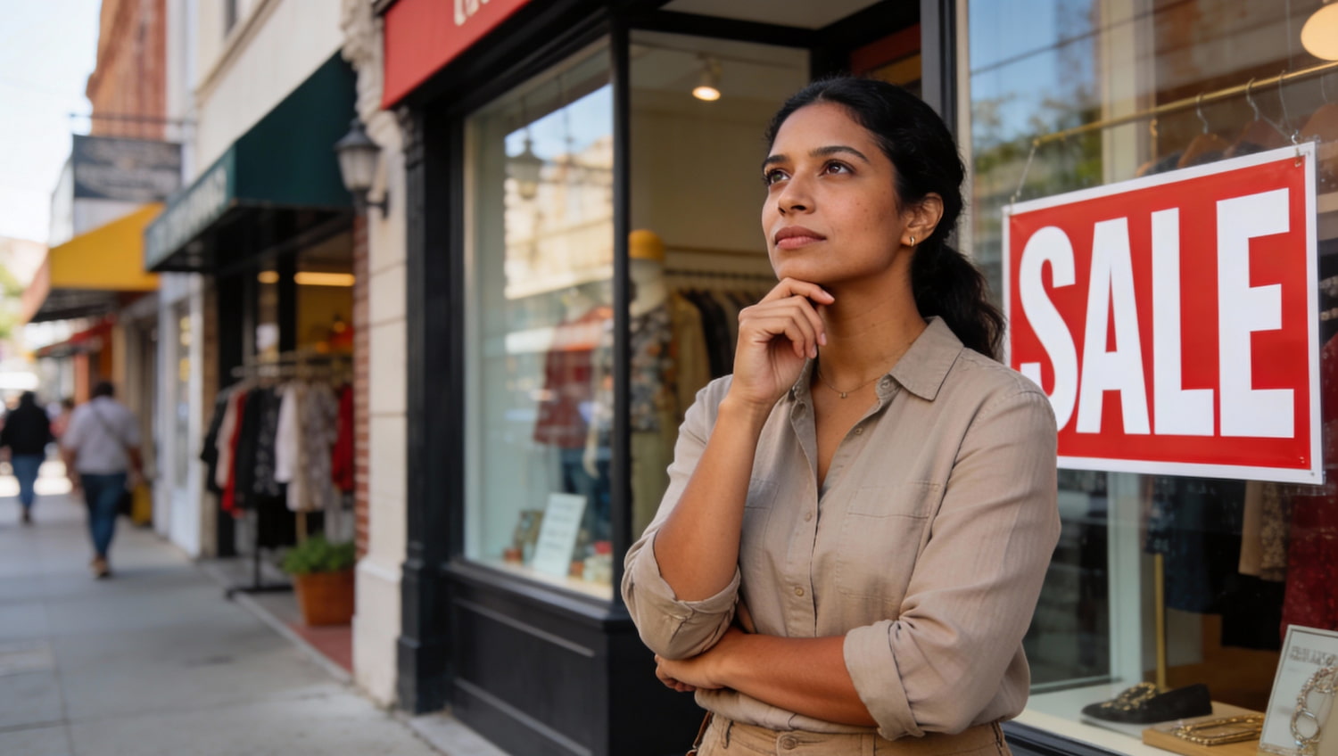 Thumbnail: Small business owner analyzing marketing strategy options for strategic growth and customer acquisition