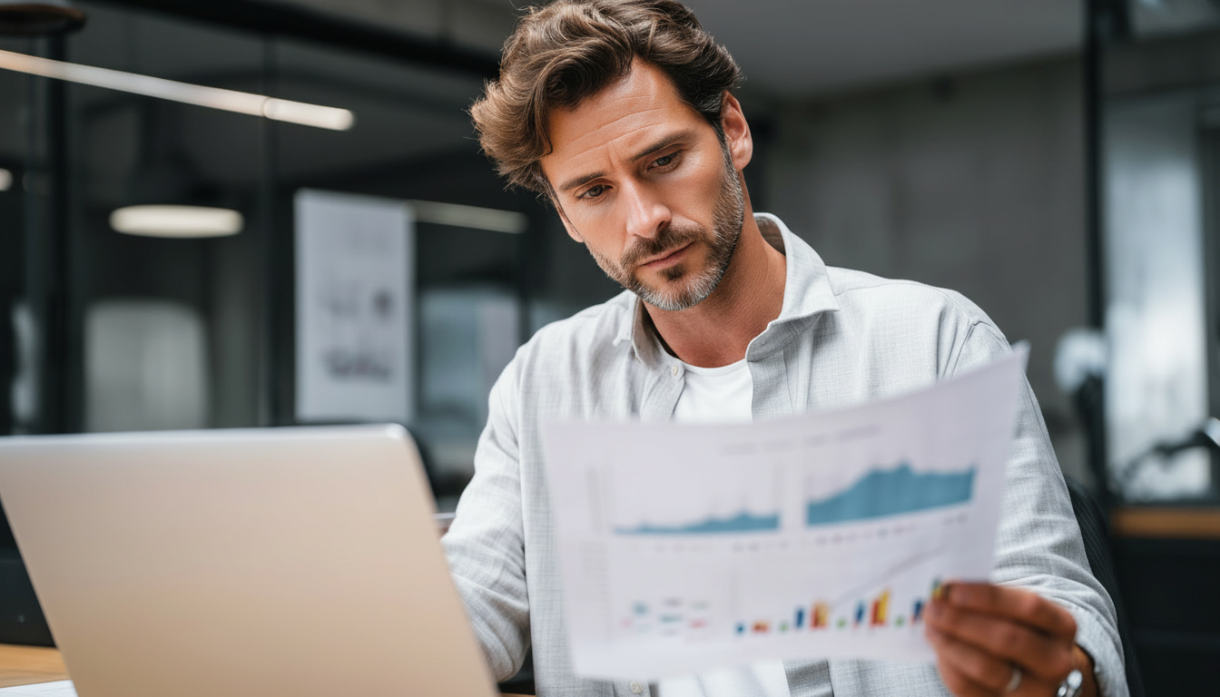 Thumbnail: Small business owner analyzing pricing data and financial reports to optimize margins and cash flow with stress-test pricing framework