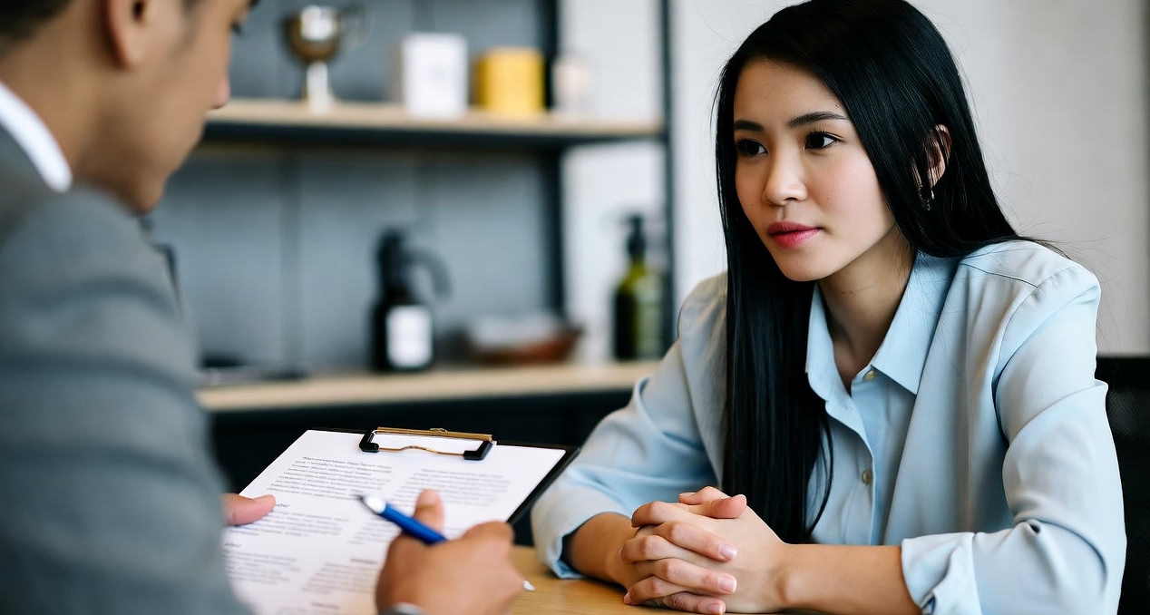 Thumbnail: Professional SMB hiring interview showing business leader conducting talent acquisition strategy meeting with candidate discussing retention tips and leadership strategies for 2025 workforce challenges